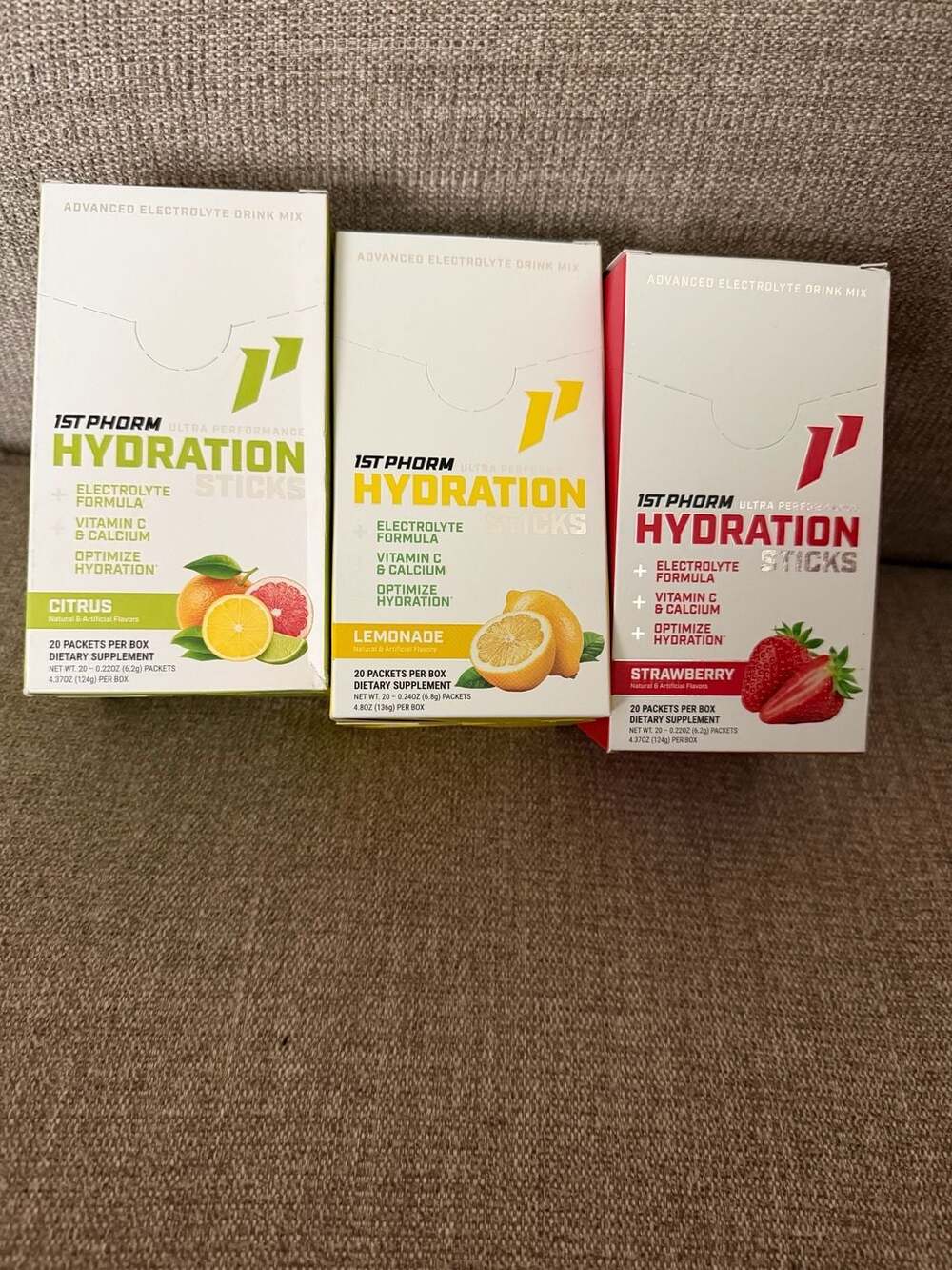 1st Phorm Hydration Sticks Electrolyte Powder Drink Mix - Bundle of 3
